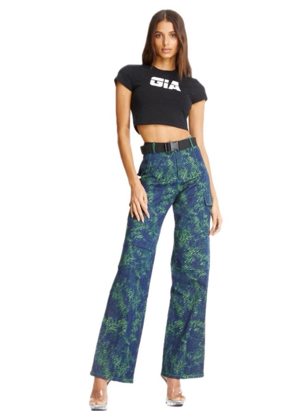 I.AM.GIA Shanty Pant in Green Tiger NWT size XS Cargo Wild Print